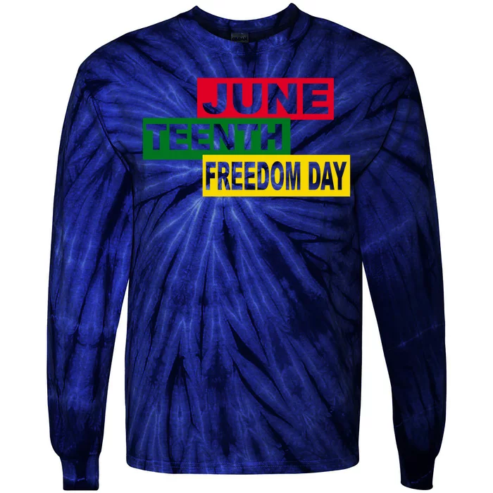 Juneteenth Freedom Day Tie-Dye Long Sleeve Shirt