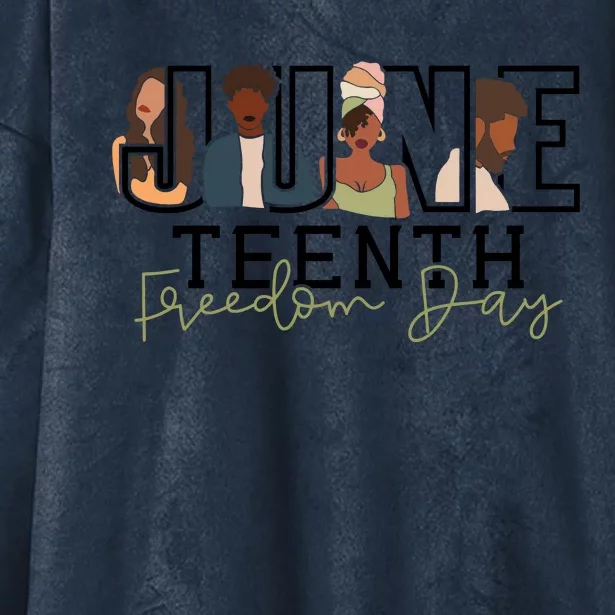 Juneteenth Freedom Day Black History Month Black Woman Melanin Hooded Wearable Blanket