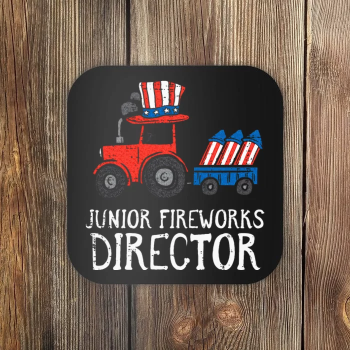 Junior Fireworks Director Tractor 4th Of July Kids Coaster