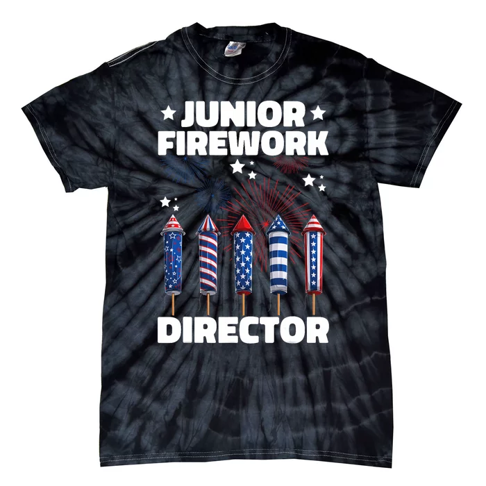 Junior Firework Director American 4th Of July Tie-Dye T-Shirt