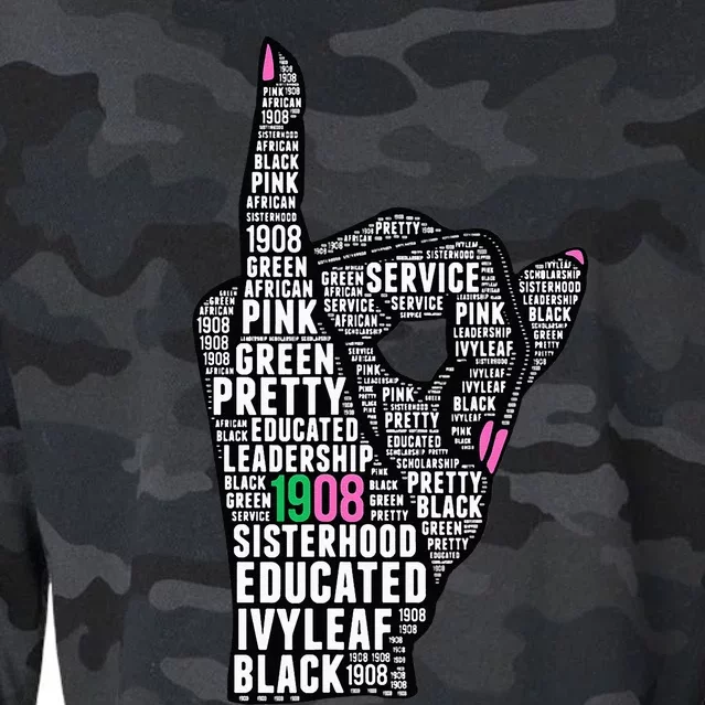 J15 Founders Day AKA Women Hand Sign Words Cropped Pullover Crew