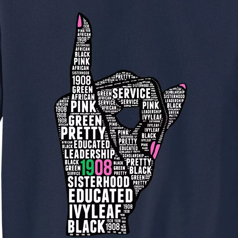 J15 Founders Day AKA Women Hand Sign Words Tall Sweatshirt