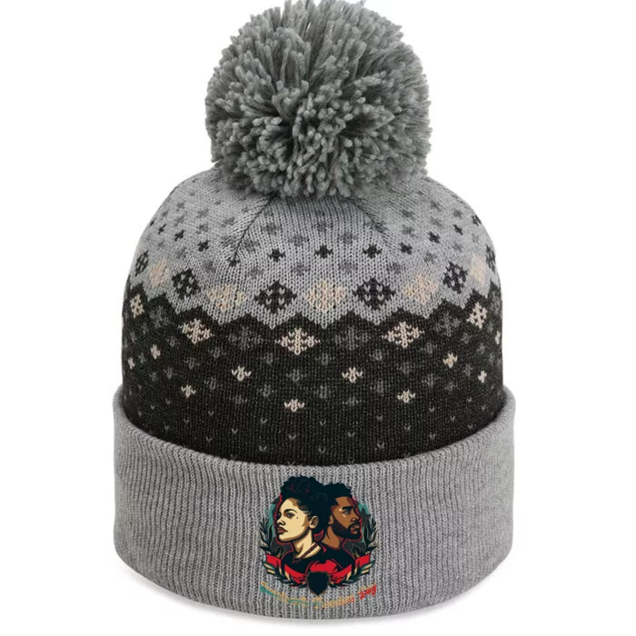 Juneteenth Freedom Day Celebration Graphic The Baniff Cuffed Pom Beanie