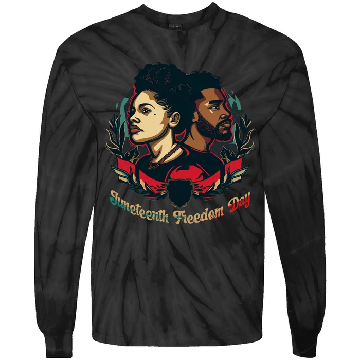 Juneteenth Freedom Day Celebration Graphic Tie-Dye Long Sleeve Shirt