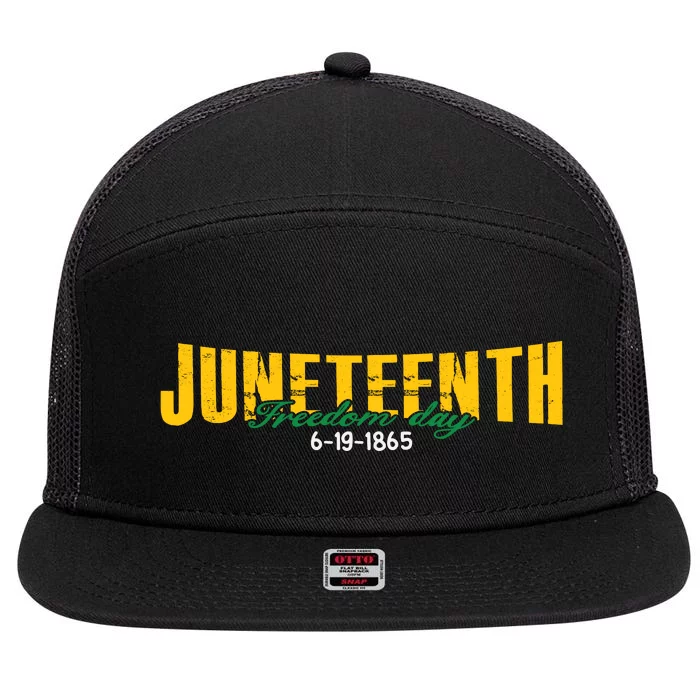 Juneteenth Freedom Day Commemoration 7 Panel Mesh Trucker Snapback Hat