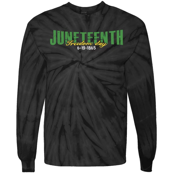 Juneteenth Freedom Day Commemorative Graphic Tie-Dye Long Sleeve Shirt