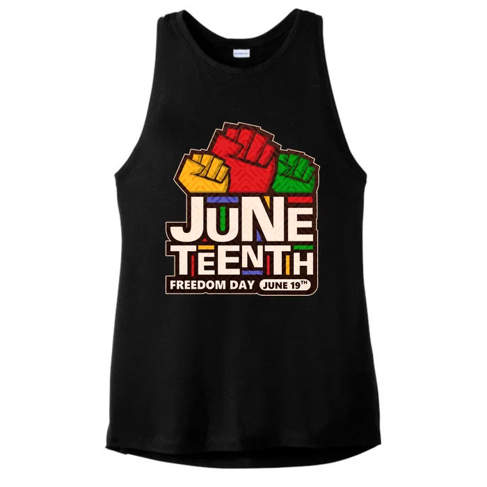 Juneteenth Freedom Day June 19th Ladies Tri-Blend Wicking Tank