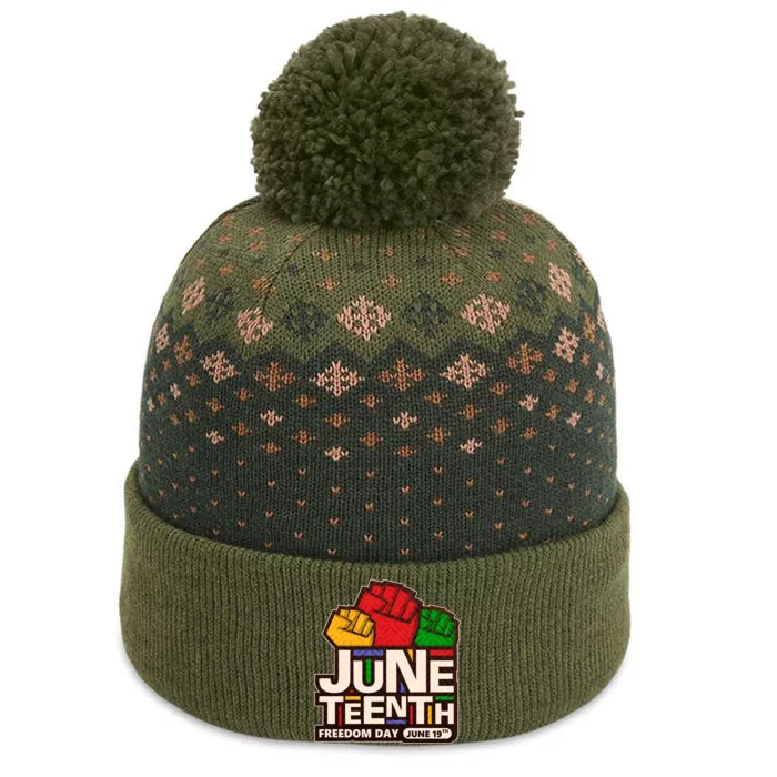 Juneteenth Freedom Day June 19th The Baniff Cuffed Pom Beanie