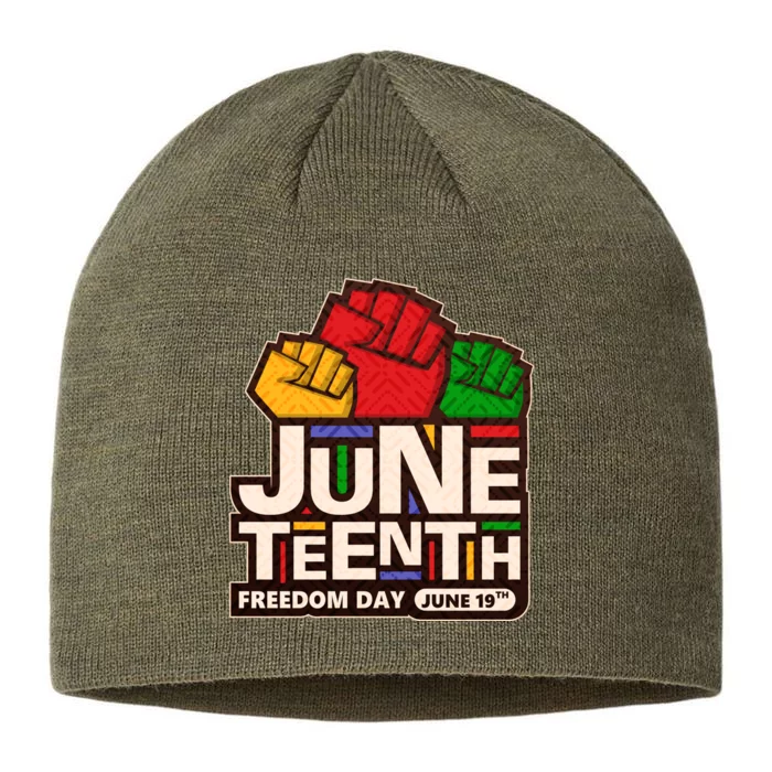 Juneteenth Freedom Day June 19th 8 1/2in Sustainable Knit Beanie