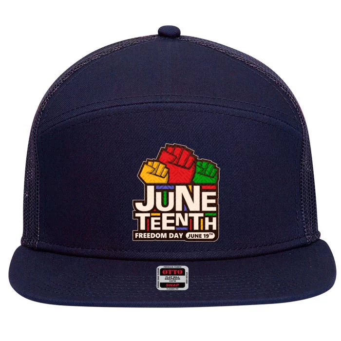 Juneteenth Freedom Day June 19th 7 Panel Mesh Trucker Snapback Hat