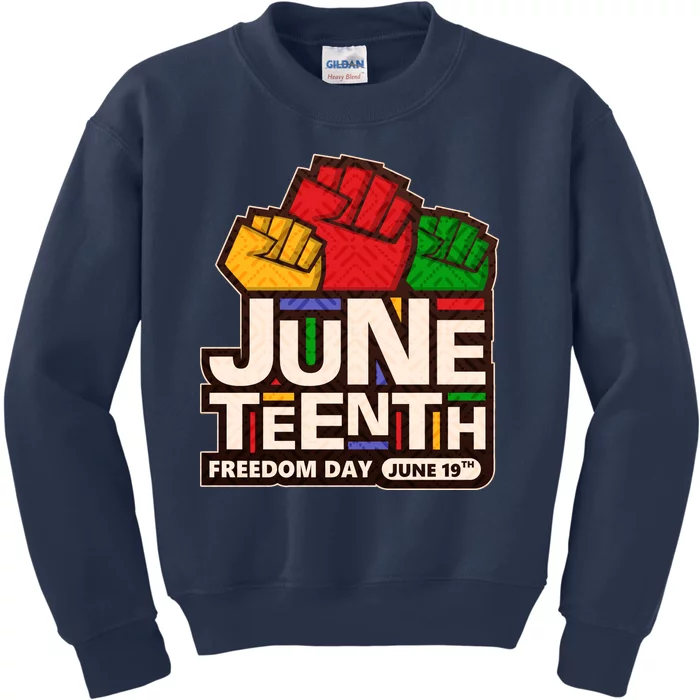 Juneteenth Freedom Day June 19th Kids Sweatshirt