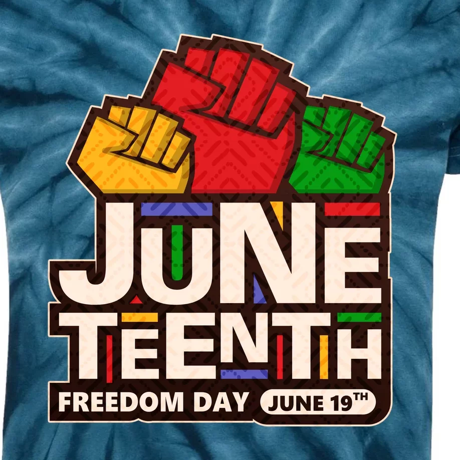 Juneteenth Freedom Day June 19th Kids Tie-Dye T-Shirt