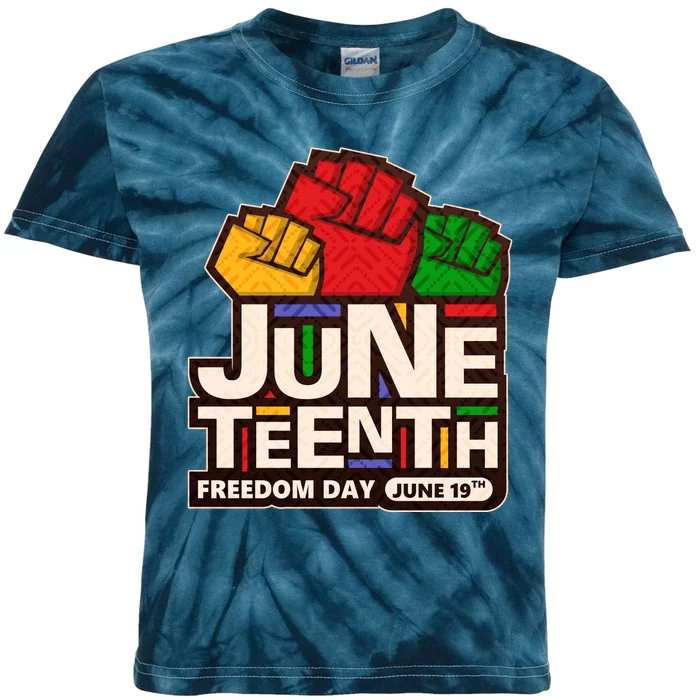 Juneteenth Freedom Day June 19th Kids Tie-Dye T-Shirt