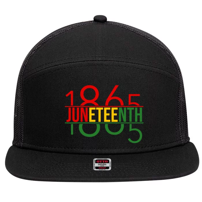 Juneteenth Freedom Day 1865 7 Panel Mesh Trucker Snapback Hat