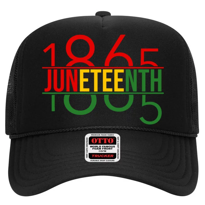 Juneteenth Freedom Day 1865 High Crown Mesh Trucker Hat