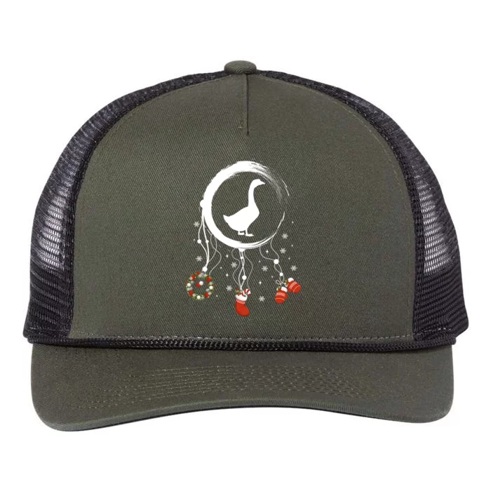 Joy Farm Dreamcatcher Merry Christmas Goose Gift Retro Rope Trucker Hat Cap