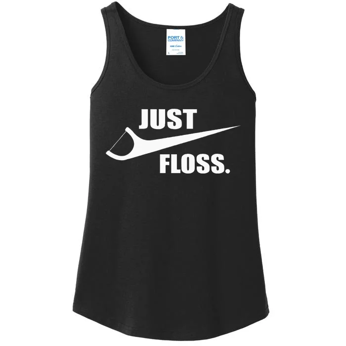 Just Floss Dentist Th Dental Assistant Dentistry Dds Ladies Essential Tank