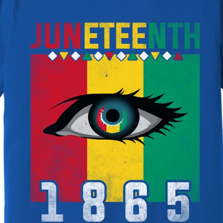 Juneteenth Flag Eye Black History Month African American Meaningful Gift Premium T-Shirt