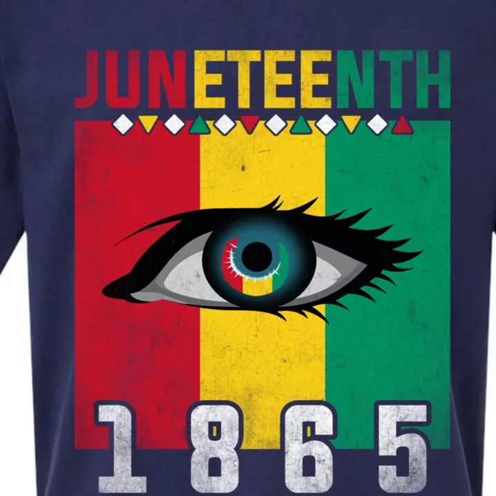 Juneteenth Flag Eye Black History Month African American Meaningful Gift Sueded Cloud Jersey T-Shirt