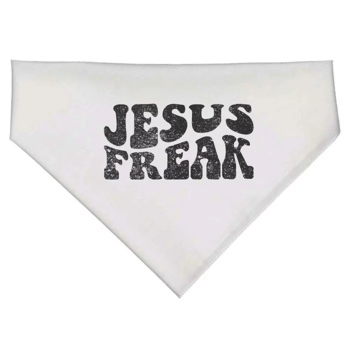 Jesus Freak Funny Christian Retro Vintage Bible Study Cute USA-Made Doggie Bandana