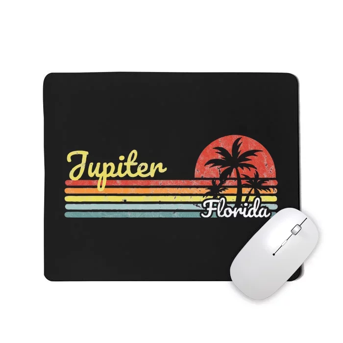 Jupiter Fl Florida Vintage Retro Stripes Lines Tourist Mousepad