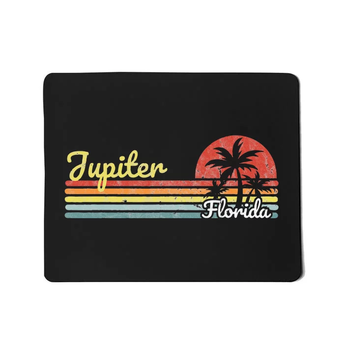 Jupiter Fl Florida Vintage Retro Stripes Lines Tourist Mousepad