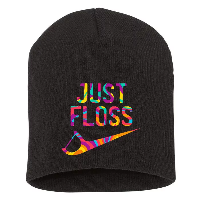 Just Floss Funny Dental Oral Hygienist Rdh Dentist Assistant Short Acrylic Beanie