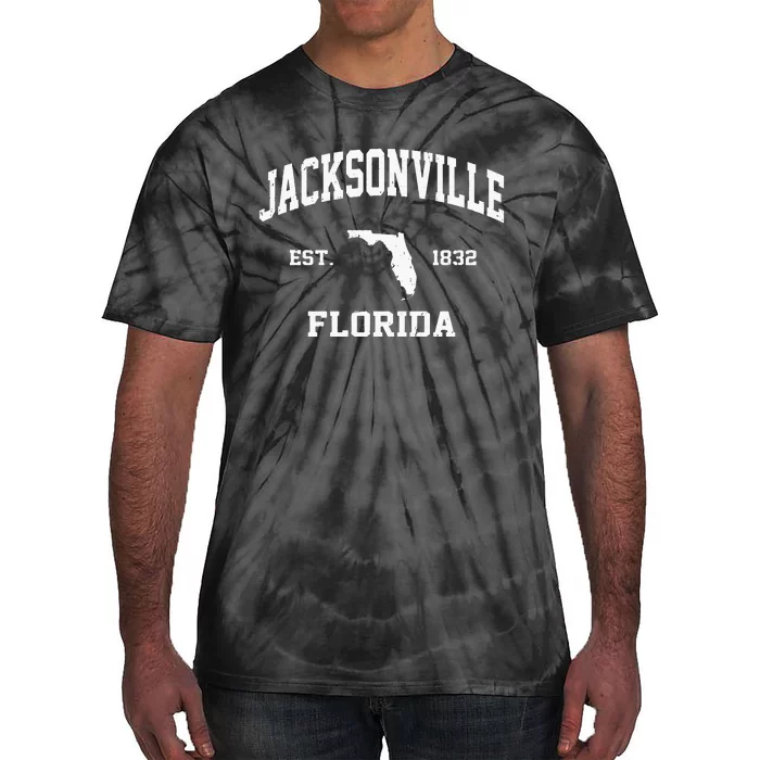 Jacksonville Florida FL Vintage State Athletic Style Tie-Dye T-Shirt