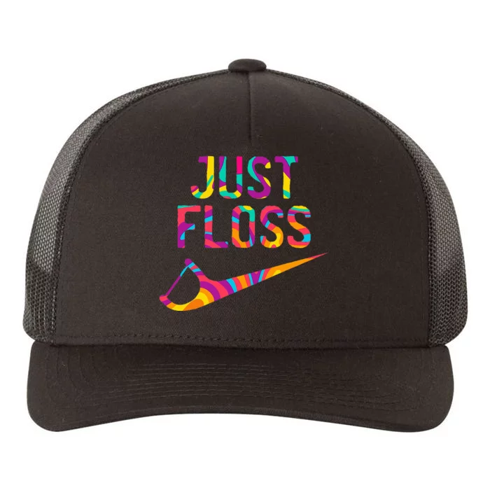 Just Floss Funny Parody Logo Meme Yupoong Adult 5-Panel Trucker Hat