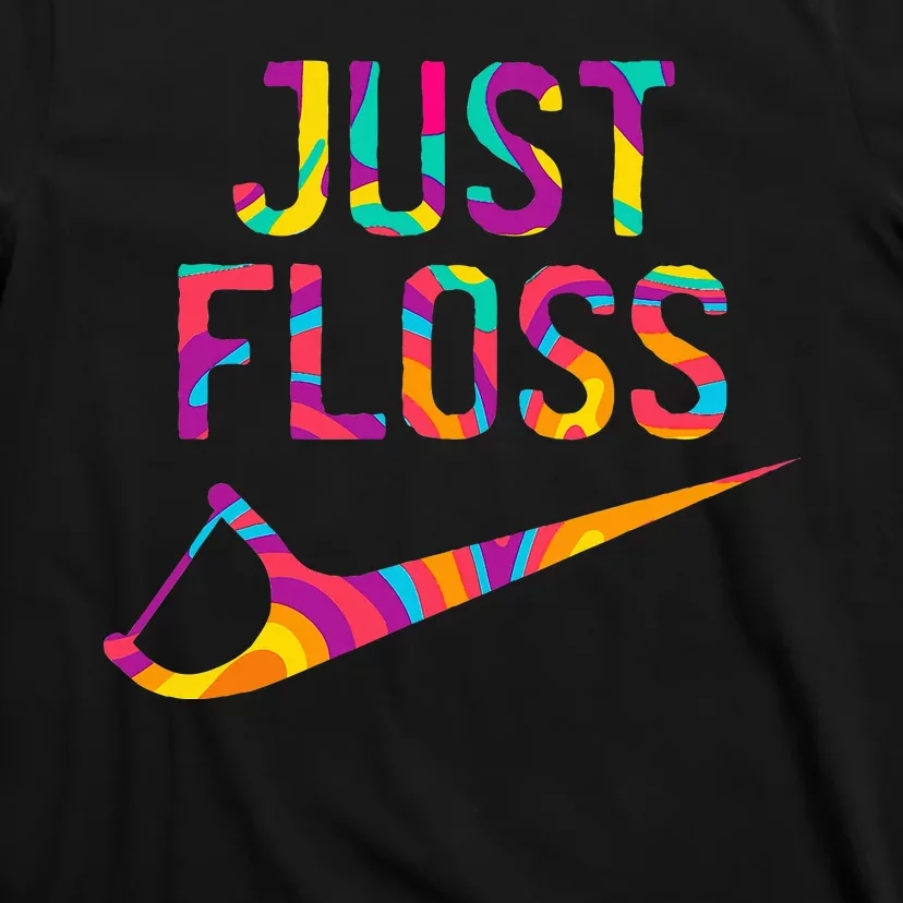 Just Floss Funny Parody Logo Meme T-Shirt