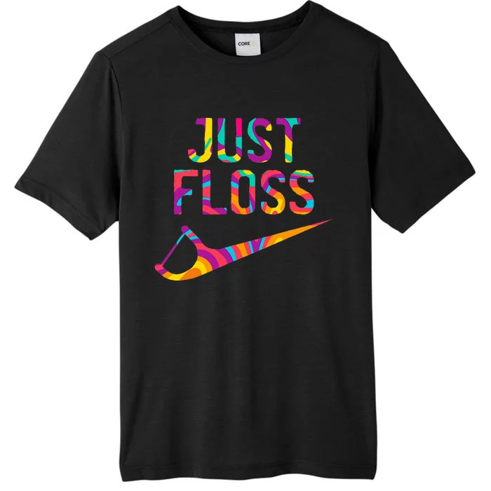 Just Floss Funny Parody Logo Meme ChromaSoft Performance T-Shirt