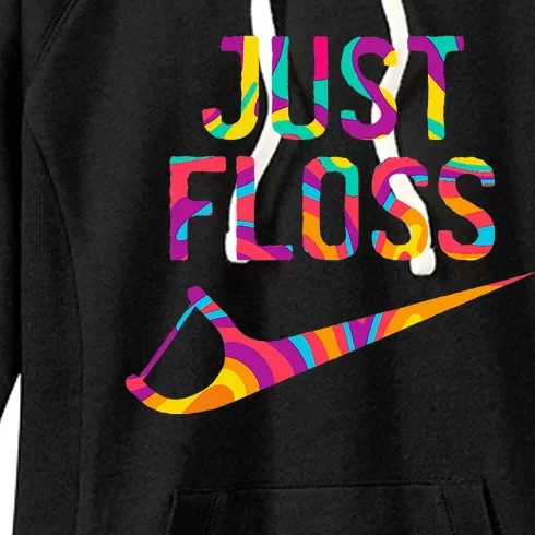 Just Floss Funny Parody Logo Meme Women's Fleece Hoodie