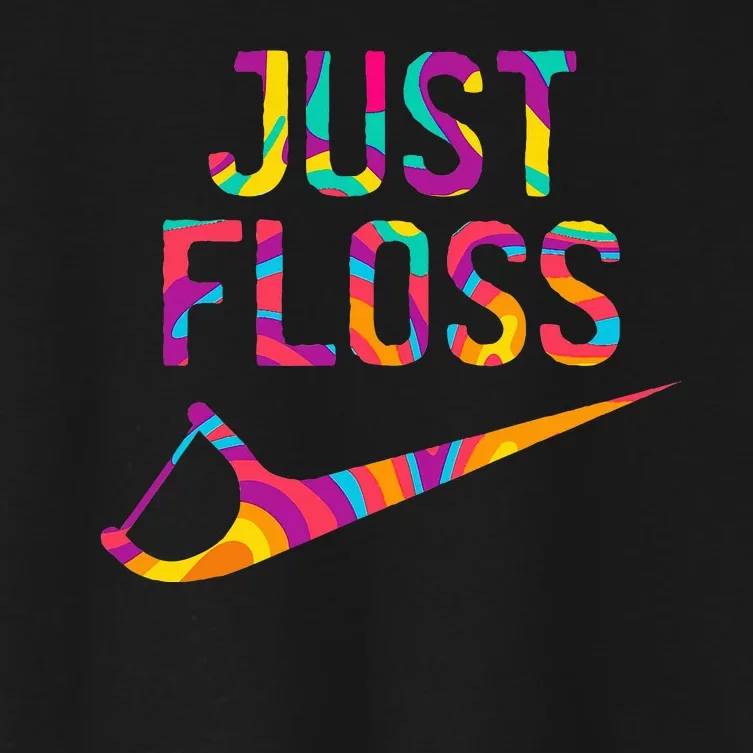 Just Floss Funny Parody Logo Meme Women's Crop Top Tee