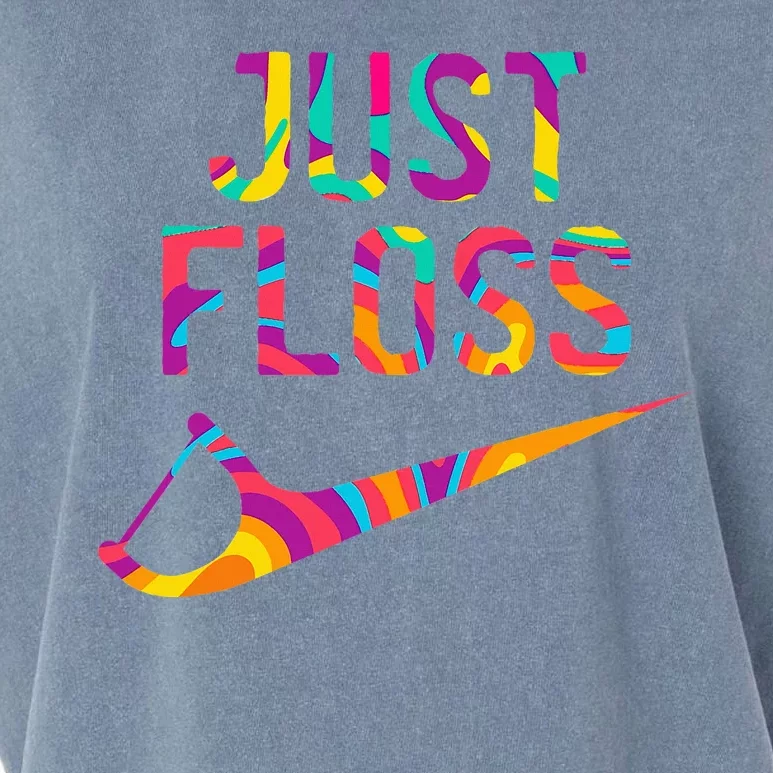 Just Floss Funny Parody Logo Meme Garment-Dyed Women's Muscle Tee