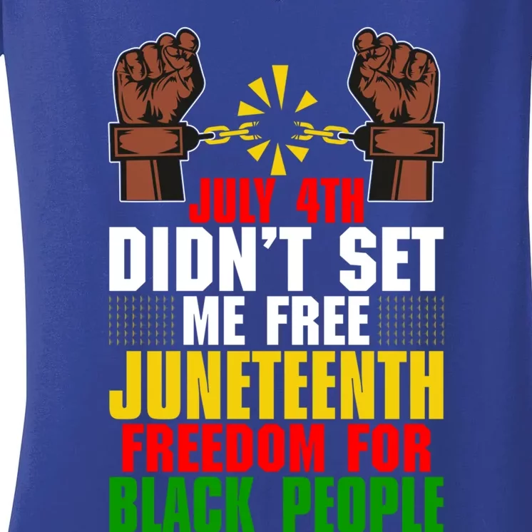 Juneteenth Freedom For Black People Afroamerican Meaningful Gift Women's V-Neck T-Shirt