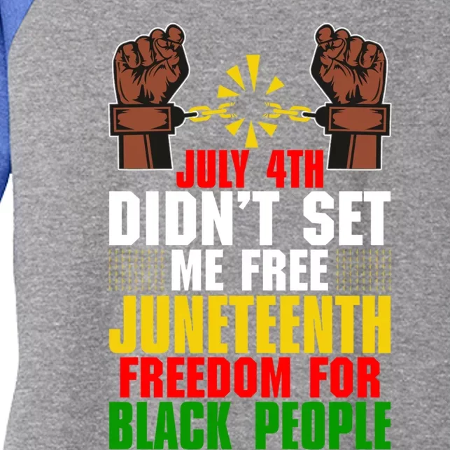 Juneteenth Freedom For Black People Afroamerican Gift Women's Tri-Blend 3/4-Sleeve Raglan Shirt