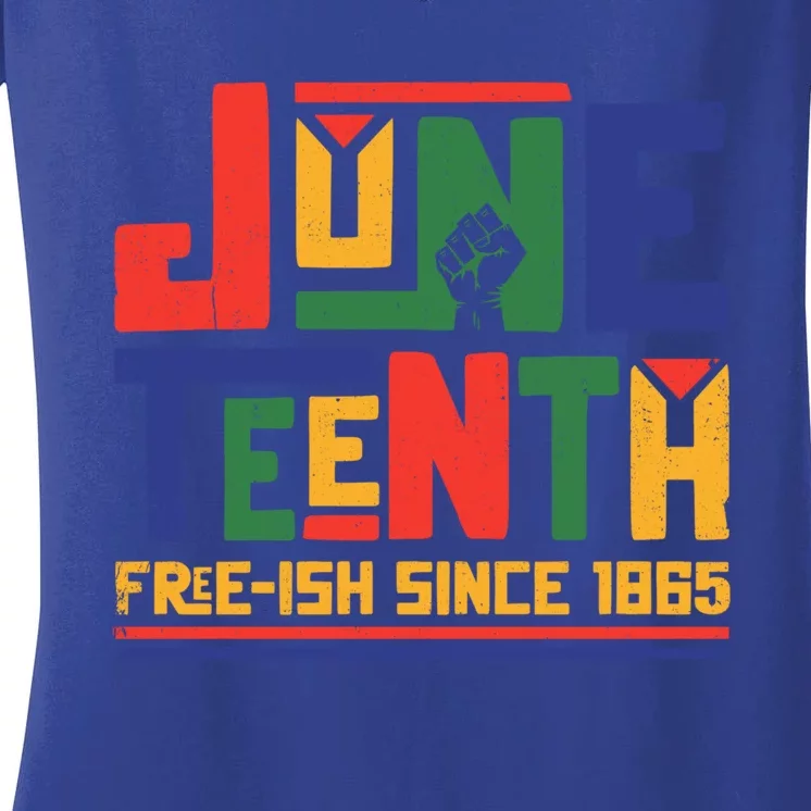 Juneteenth Freefunny Giftish Since 1865 Freedom Independence African Cool Gift Women's V-Neck T-Shirt