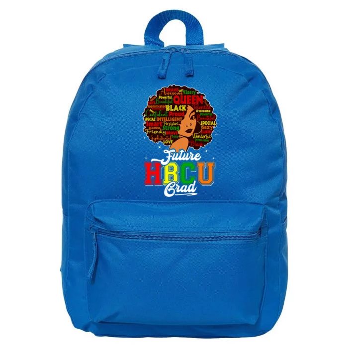 Juneteenth Future Hbcu Grad Natural Hair Afro Word Art Gift 16 in Basic Backpack