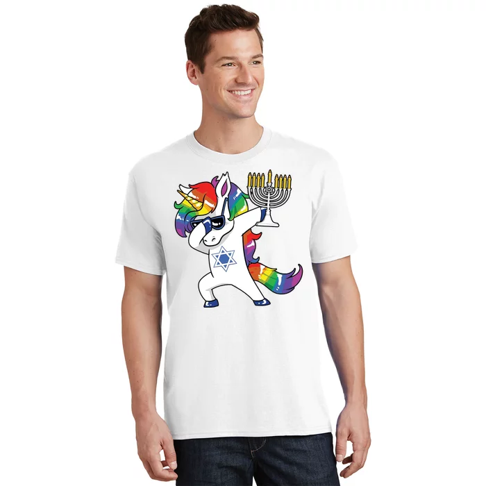 Jewnicorn Funny Hanukkah Unicorn Dabbing Unicorn T-Shirt