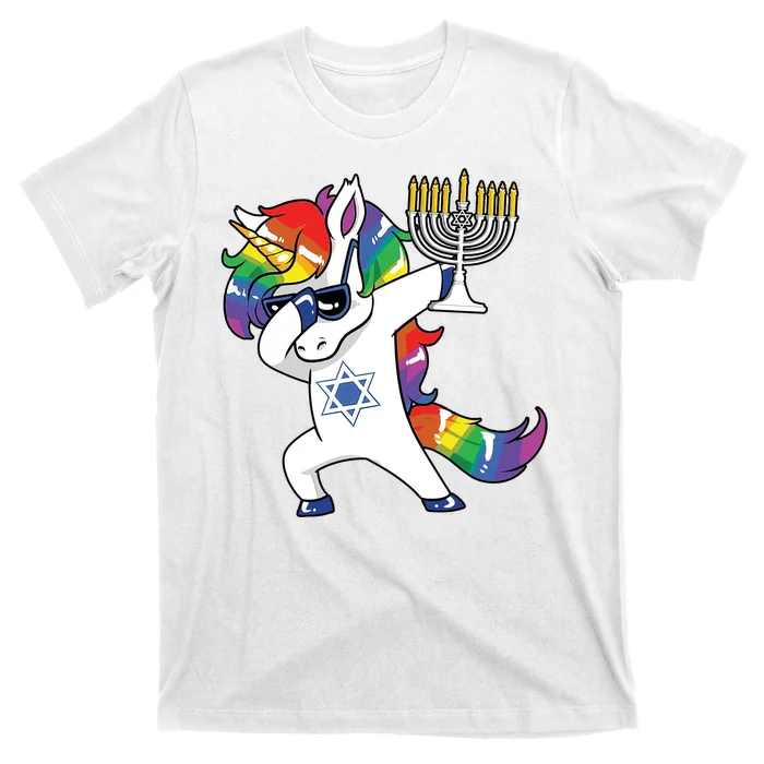 Jewnicorn Funny Hanukkah Unicorn Dabbing Unicorn T-Shirt