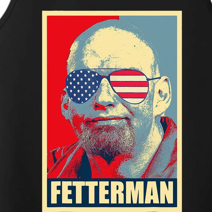 John Fetterman Hope Poster Vote For Democrat President 2024 Performance Tank