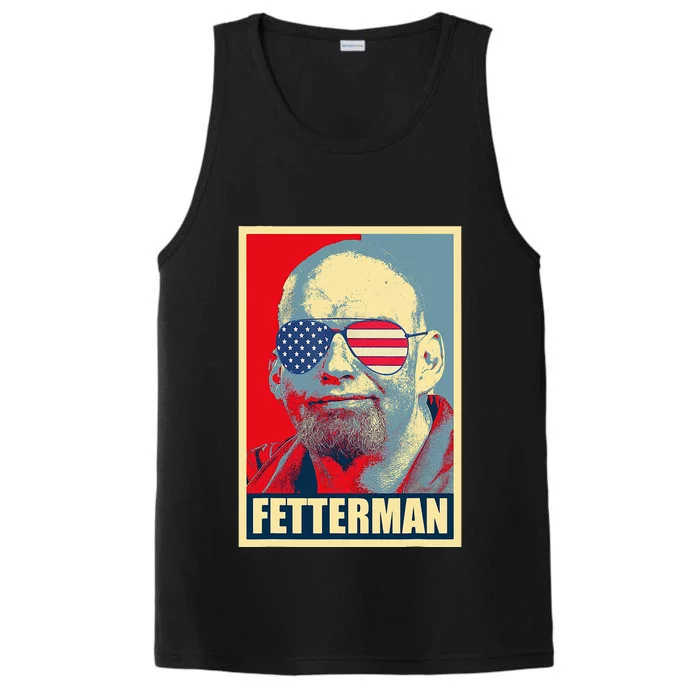 John Fetterman Hope Poster Vote For Democrat President 2024 Performance Tank