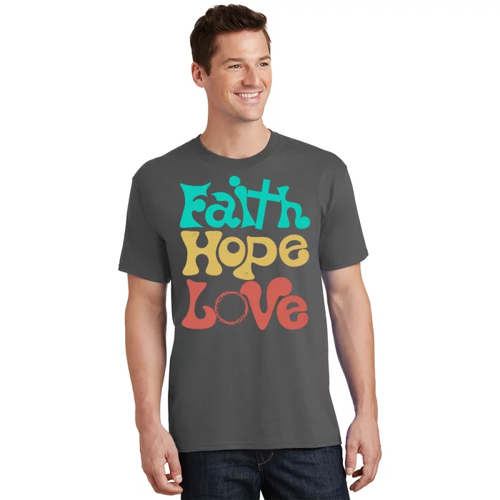 Jesus Faith Hope Love Retro T-Shirt