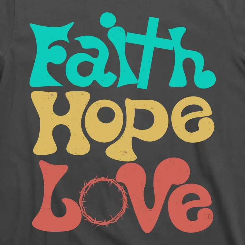 Jesus Faith Hope Love Retro T-Shirt