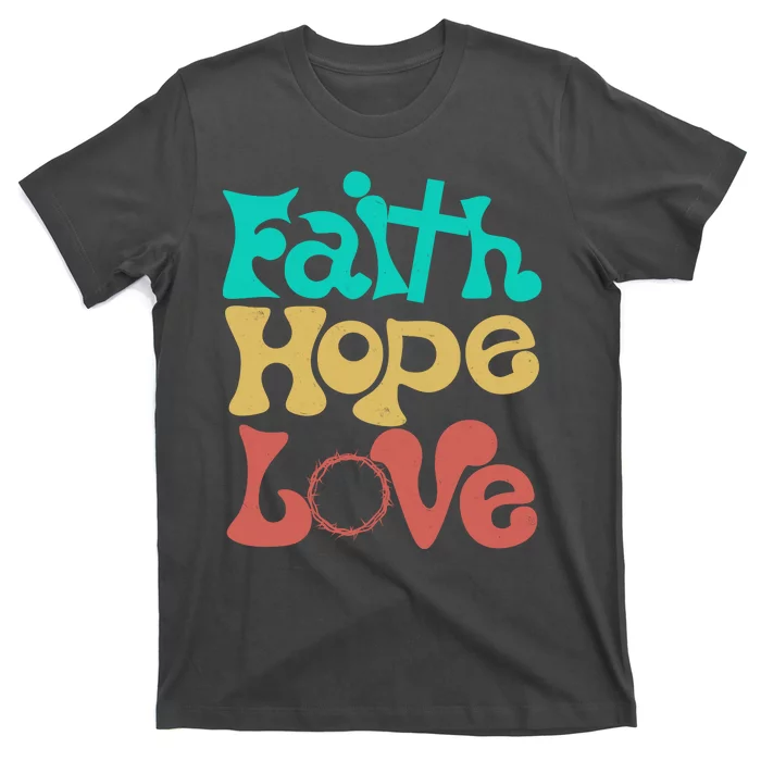 Jesus Faith Hope Love Retro T-Shirt