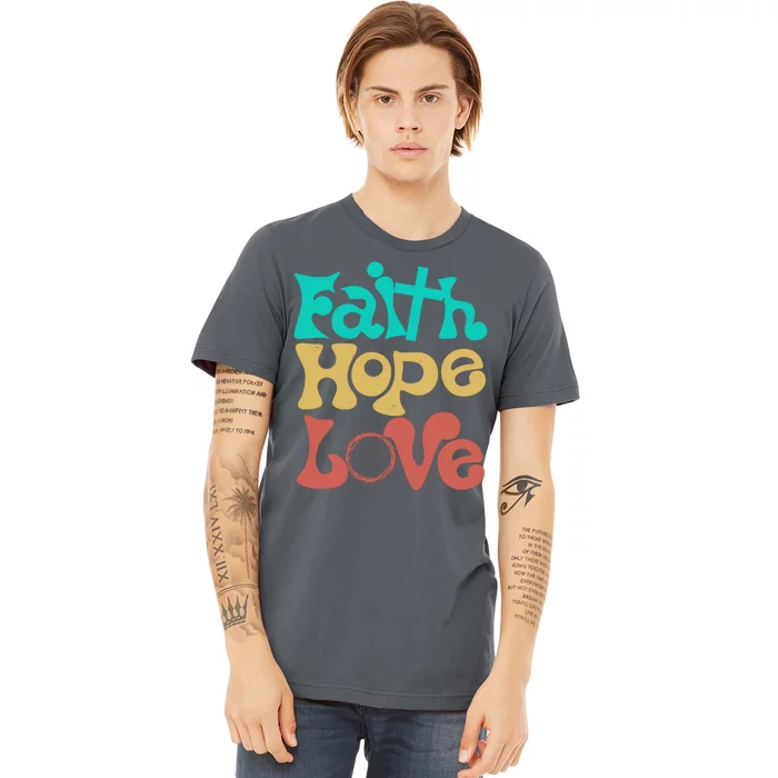 Jesus Faith Hope Love Retro Premium T-Shirt