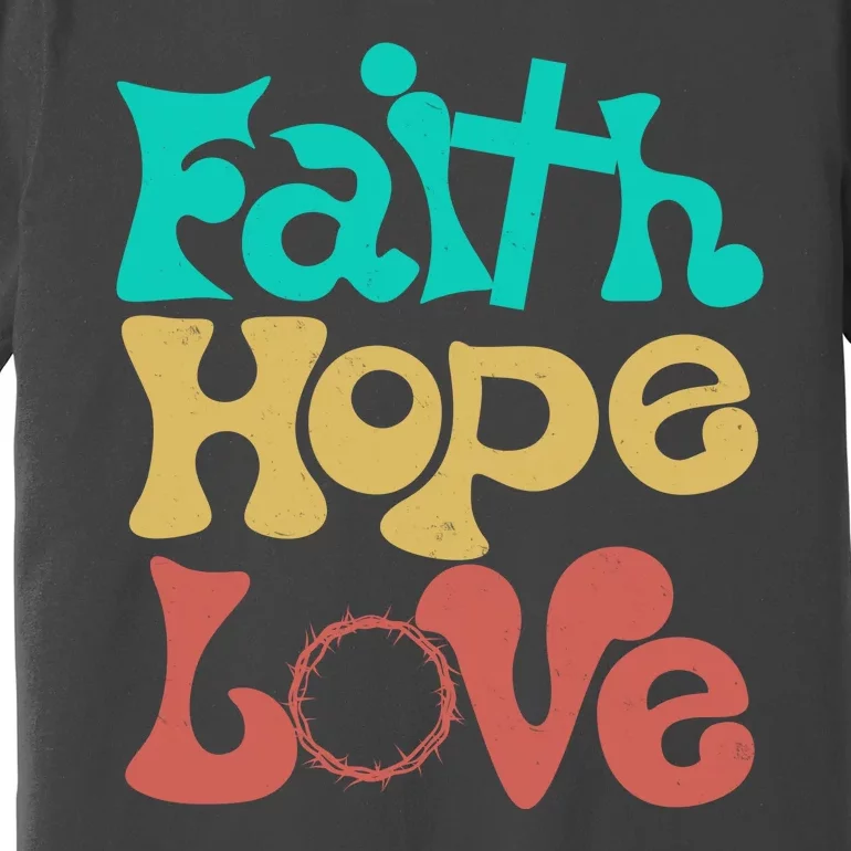 Jesus Faith Hope Love Retro Premium T-Shirt