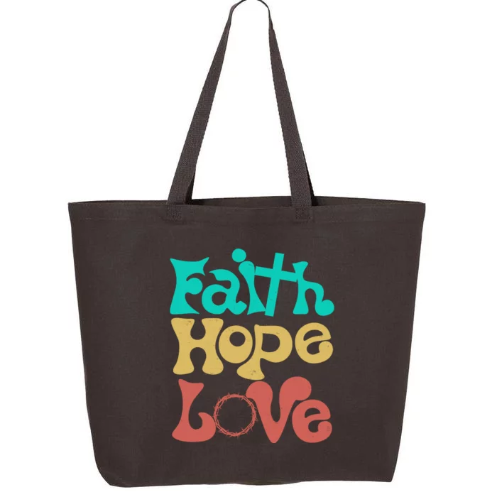 Jesus Faith Hope Love Retro 25L Jumbo Tote