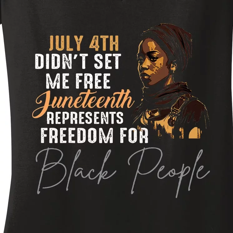 Juneteenth Freedom Historical Triumph Women's V-Neck T-Shirt