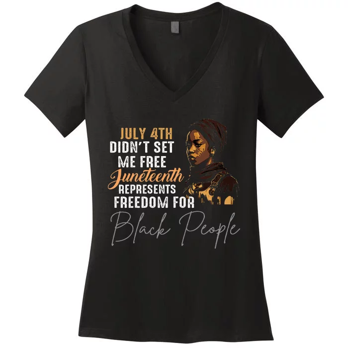 Juneteenth Freedom Historical Triumph Women's V-Neck T-Shirt